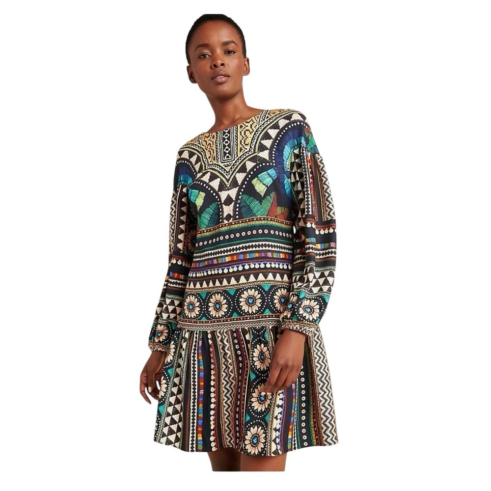 FARM RIO Women Carlotta Tunic Boho Print Dress Size Medium